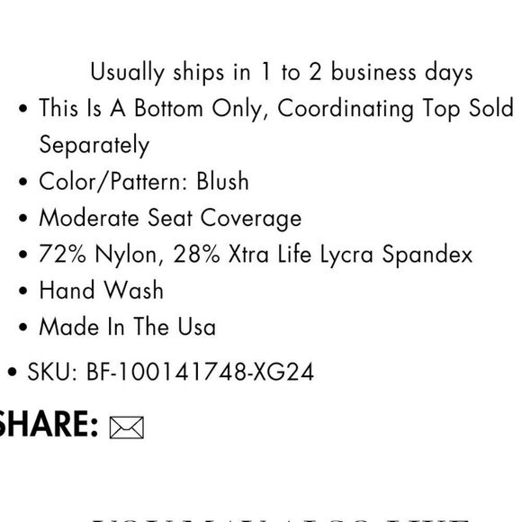 Karla Colletto Basic Hipster Bikini Bottom in Blysh made in USA - Picture 3 of 4